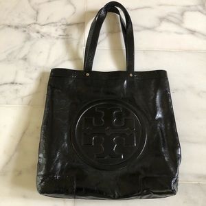Tory Burch Black Patent Leather Tote